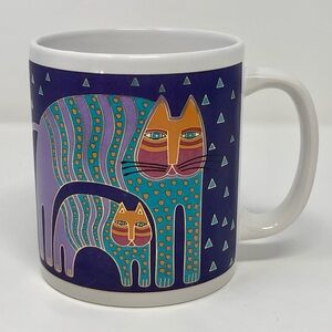 Laurel Burch Vintage Coffee Cup Mr. Jio’s Cat Colorful Ceramic Mug 1991 Taiwan